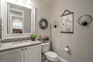 Bathroom with vanity and toilet