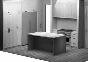 Kitchen featuring white cabinetry, a kitchen island, and appliances with stainless steel finishes