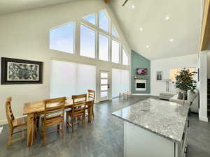 Dining area with vaulted ceiling vaulted ceiling