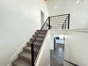 Stairway to open loft