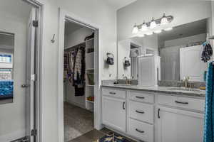 Master dual sink Shower-Bathroom with vanity