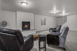 Basement family room off the garage door entrance- finished to have a separate apartment- with full laundry- bathroom 2 bedrooms and plumbed kitchen- never been used.