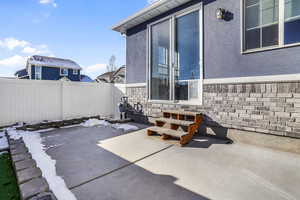 View of fenced patio area
