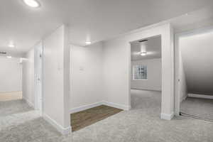 Hallway with carpet