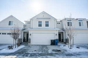 View of front of home with a garage