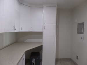 Pantry with Custom Cabinets, Storage and Bolted Down Safe