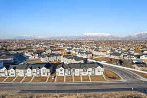 Drone / aerial view with a mountain view