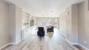 Interior space featuring light hardwood / wood-style flooring