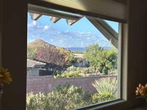 View of mountain and golf course from the living room windows