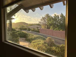 Views of mountain and golf course from living room windows