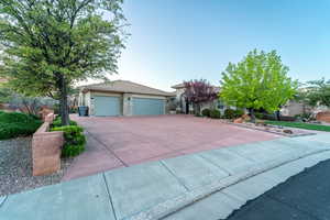 View of front of home featuring a garage