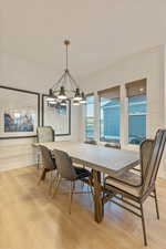 Dining space featuring light hardwood / wood-style flooring