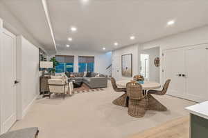 Dining room with light hardwood / wood-style floors