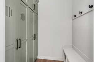 Mudroom featuring light hardwood / wood-style flooring