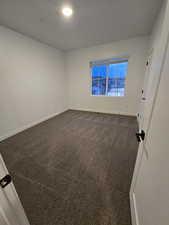 View of carpeted spare room