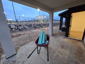 View of patio featuring central AC unit