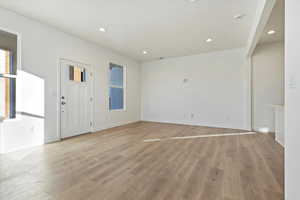 Interior space featuring light wood-type flooring