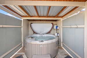 Bathroom with wood-type flooring