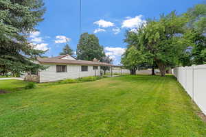 View of east side of yard with lush grass