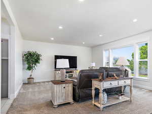 Living room featuring light hardwood / wood-style flooring