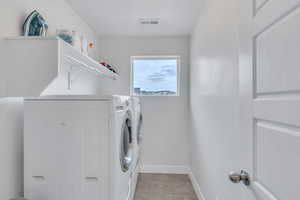 Convenient upstairs laundry room