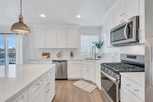 Kitchen has lots of natural light