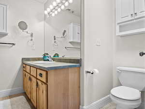 Bathroom with vanity and toilet