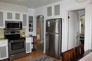 Kitchen/dining area featuring stainless steel appliances