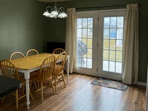 Dining space with door to the patio!