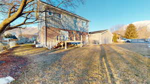 Exterior space featuring a mountain view