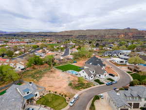 Drone / aerial view with a mountain view