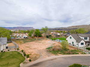 Drone / aerial view with a mountain view