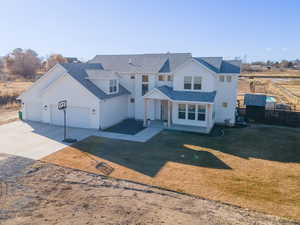 View of front of home with a front lawn