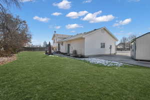 Exterior space with a lawn