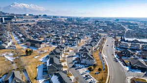 Drone / aerial view with a mountain view