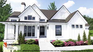 Modern inspired farmhouse featuring a porch