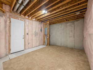 Basement with electric panel