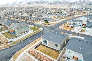 Aerial view featuring a mountain view