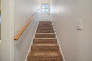 Stairway with carpet floors