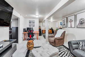 View of tiled living room