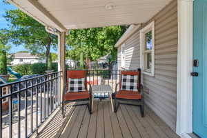 View of wooden deck