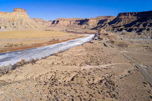 View of mountain feature with a water view