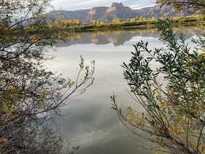 View of water feature featuring a mountain view