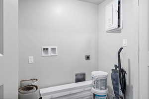 Laundry area with hookup for an electric dryer