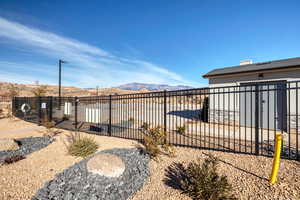 View of yard with a mountain view