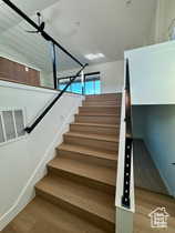 Stairway with wood-type flooring