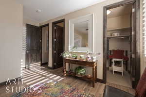 bedroom 2 featuring wood look tile flooring