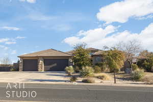 View of front of house with a garage