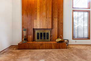 Living room featuring carpet floors