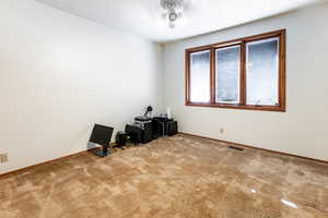 View of carpeted spare room